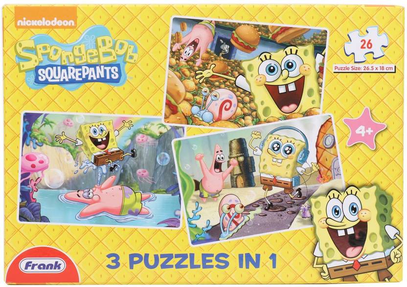 Frank 3 In 1 Spongebob Squarepants Puzzle Yellow 26 Pieces