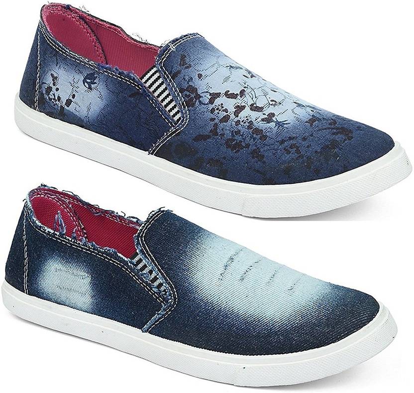 Chevit Women S Combo Pack Of 2 Casual Denim Sneakers Shoes Outdoors For Women