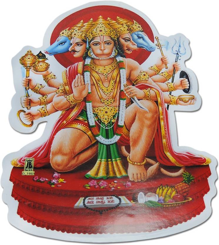ratnatraya lord panchmukhi hanuman ji wall/door and car/bike sticker