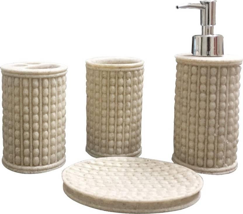 Page Large Vertical At Sterling Natural Stone Finish Polyresign 4 Pieces Bathroom Set 250 Ml Soap Dispenser