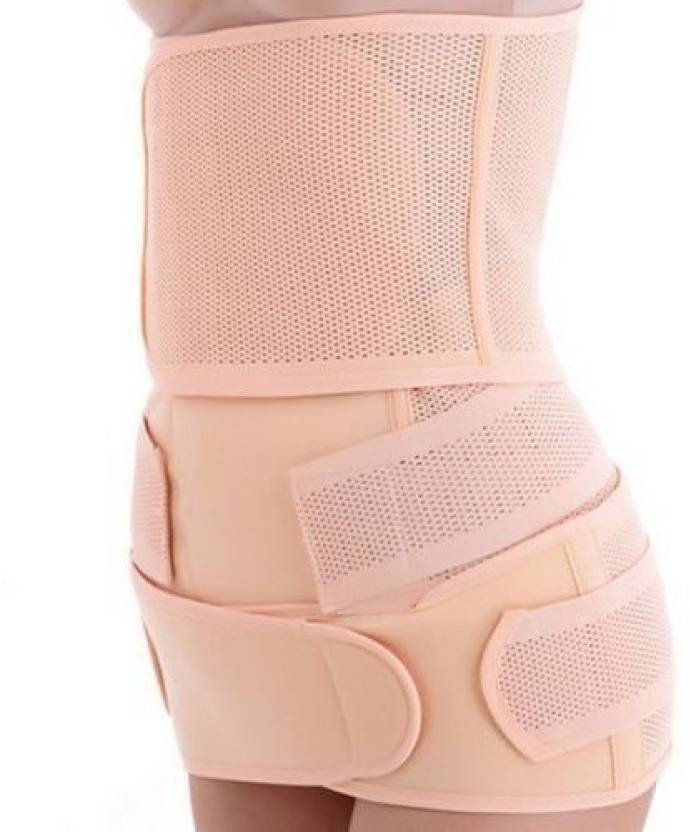 JERN Set of 3 Belt Womens Breathable Ventilation Elastic Postpartum Postnatal Recovery Support Girdle Belt Supporter(Beige)