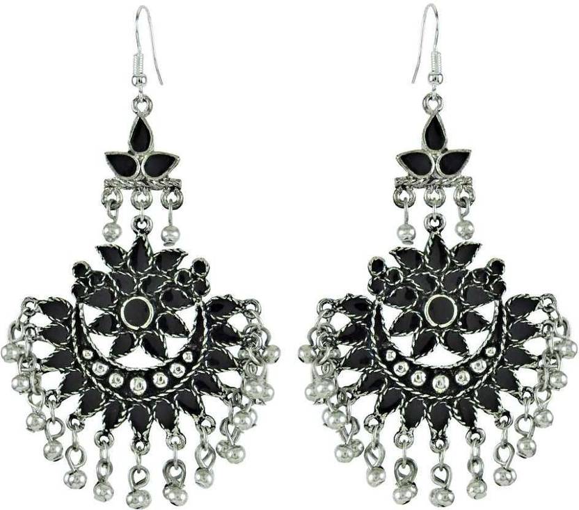Flipkart Com Miska Silver Afghani Style German Miska Silver Afghani Style German Chandelier Earring