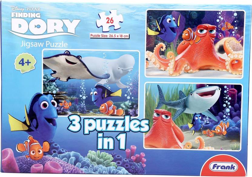 Frank 3 In 1 Finding Dory Puzzle Multicolor 26 Pieces 3 In 1 Finding