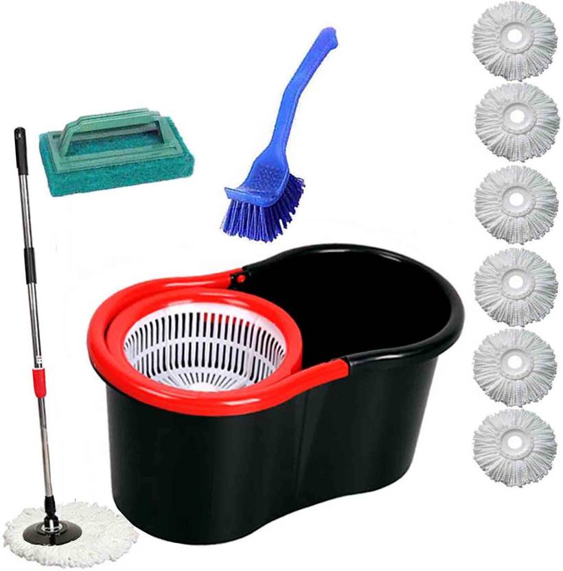 VMOP CLASSIC BLACK DRY395 Mop Set, Toilet Brush, Scrub Pad Price in