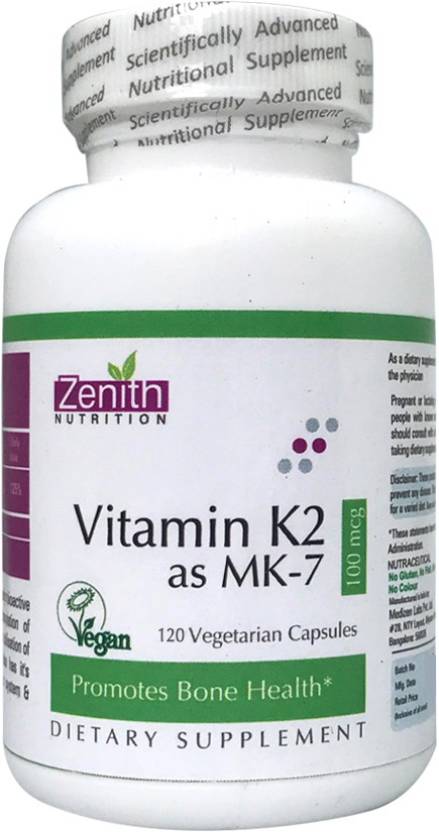 Zenith Nutrition Vitamin K2 Mk 7 100 Mcg 120 Nos