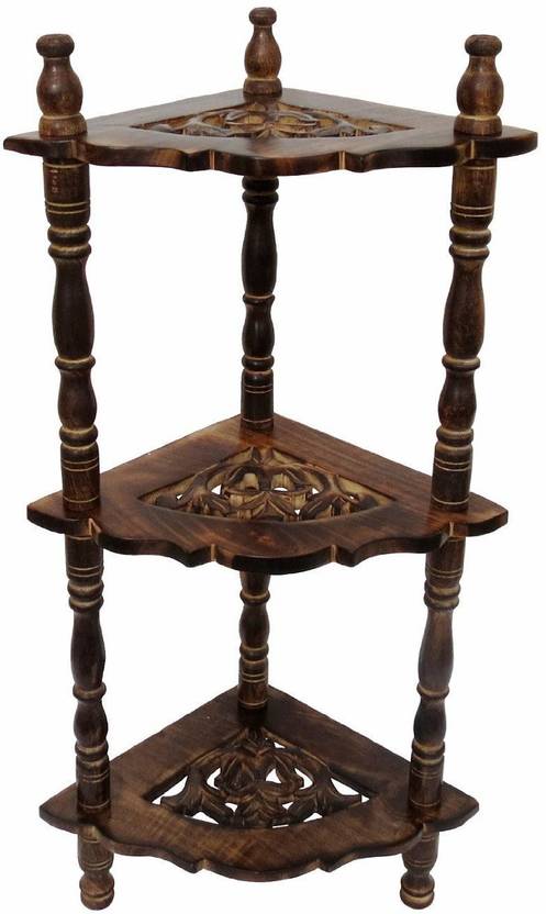 Craft Land Wooden Corner With Multiple Shelves Wall Shelf