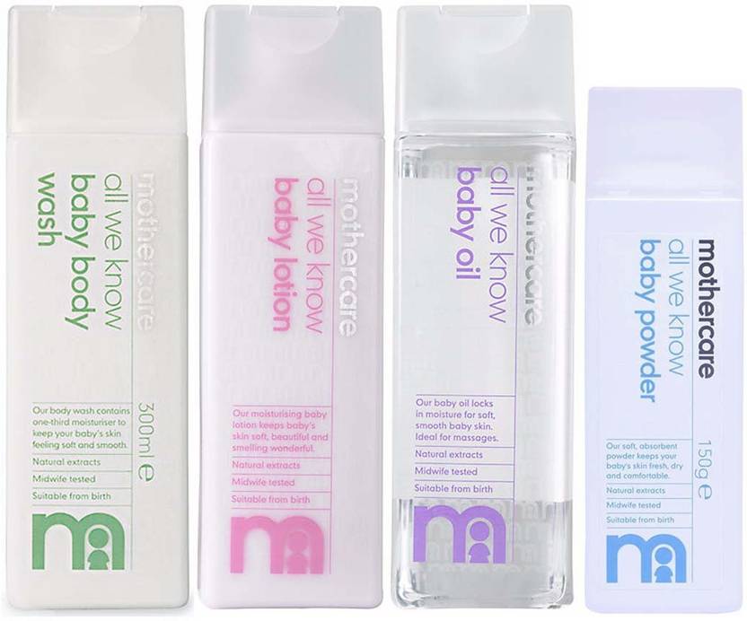 Mothercare Mothercare All We Know Baby Body Wash (300ml), Baby Lotion (300ml), Baby Oil (300ml