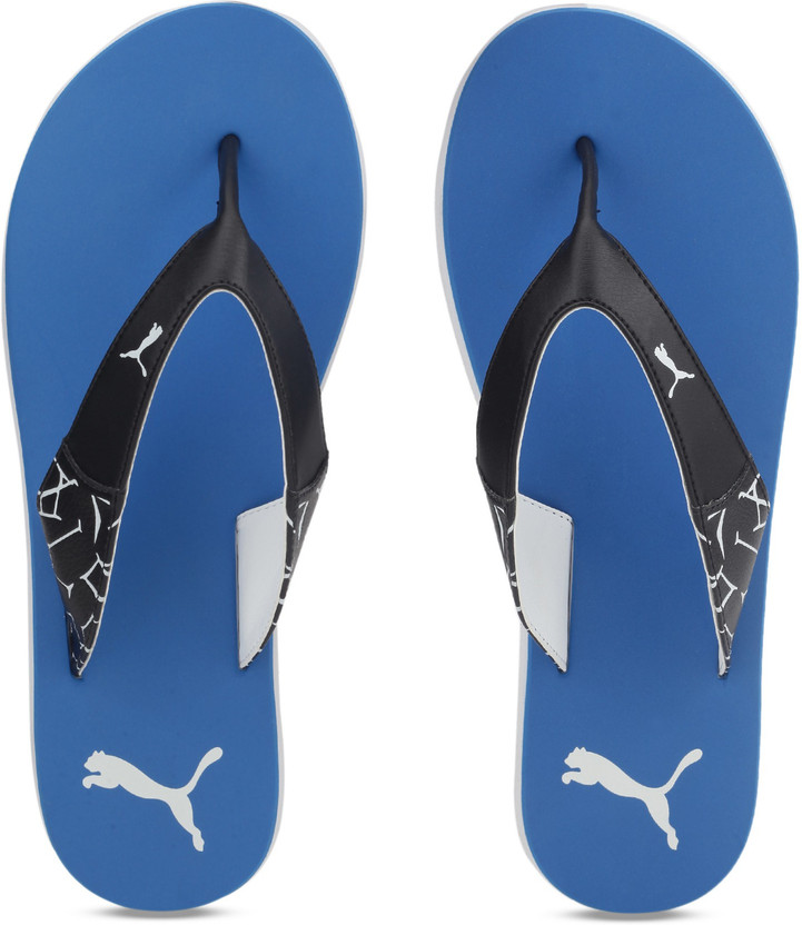 puma blue slippers & flip flops