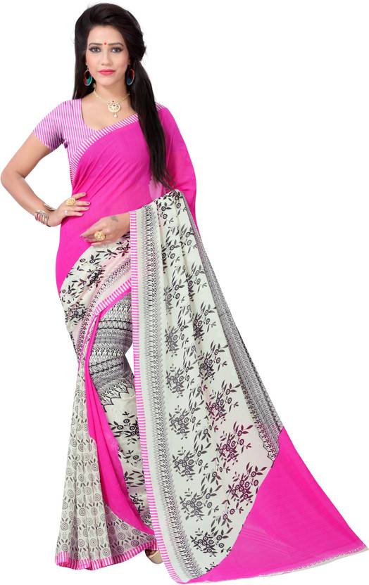 Vimalnath Synthetics Floral Print Fashion Georgette Saree