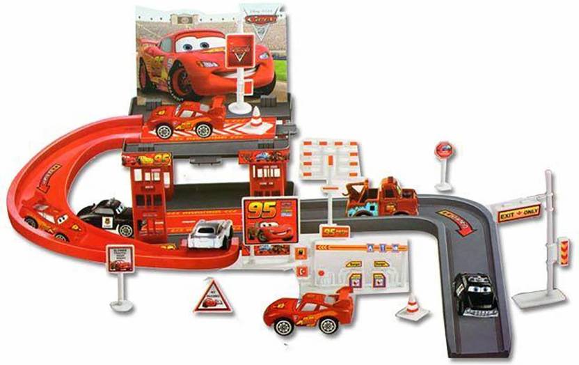 Kiditos Mcqueen Mater Car Park Garage Racing Track Playset Toy 29 Kiditos Mcqueen Mater Car Park Garage Racing Track Playset Toy 29 Pcs Multicolor
