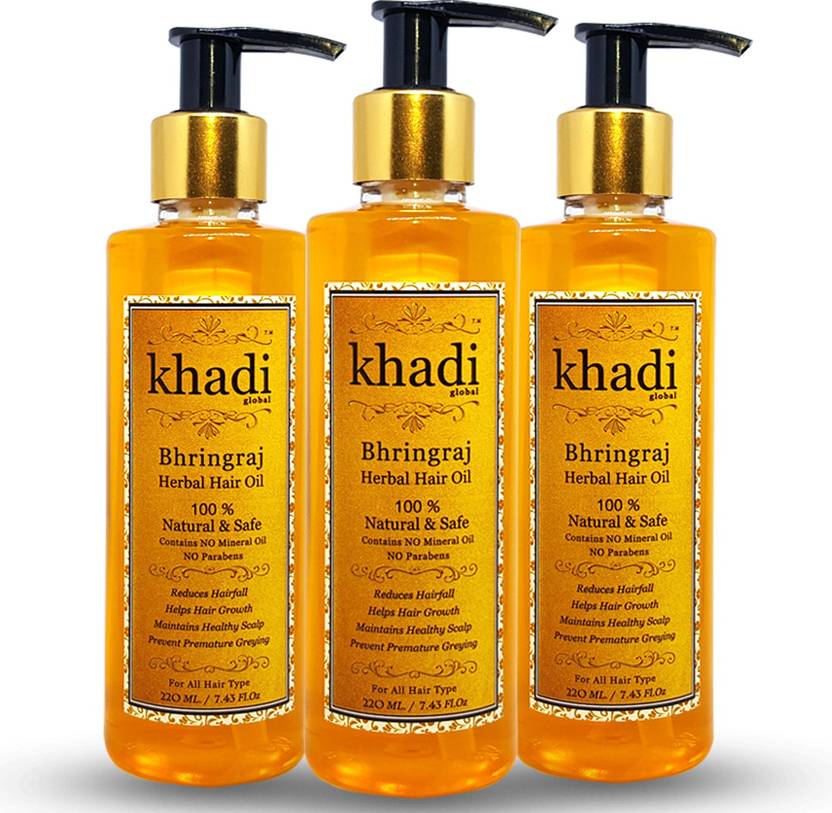 Khadi Global Bhringraj Hair Oil 100 Natural Safe No Mineral