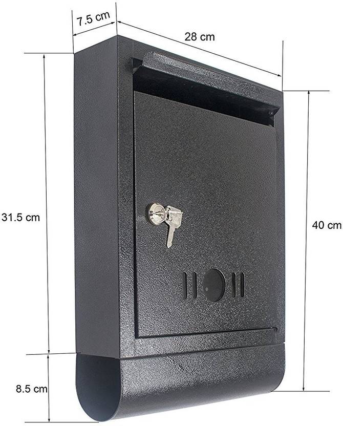 Klaxon Black Letter Box With Magazine Holder Wall Mounted Mailbox Klaxon Black Letter Box With Magazine Holder Wall Mounted Mailbox