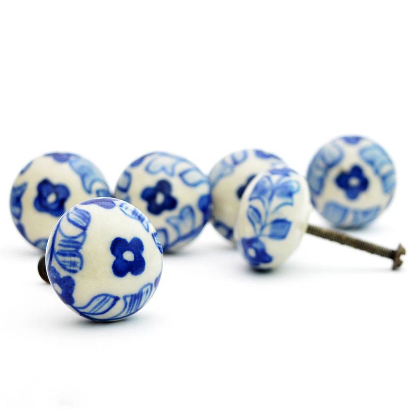 Casa Decor Pack Of 6 Designed Ceramic Cupboard Cabinet Door Knobs