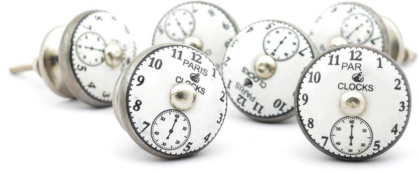 Casa Decor Pack Of 6 Ceramic Paris Clock Pumpkin Decorative Door
