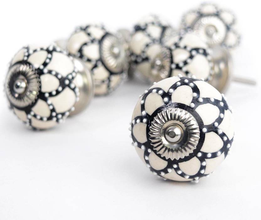 Casa Decor Pack Of 6 Designed Ceramic Cupboard Cabinet Door Knobs