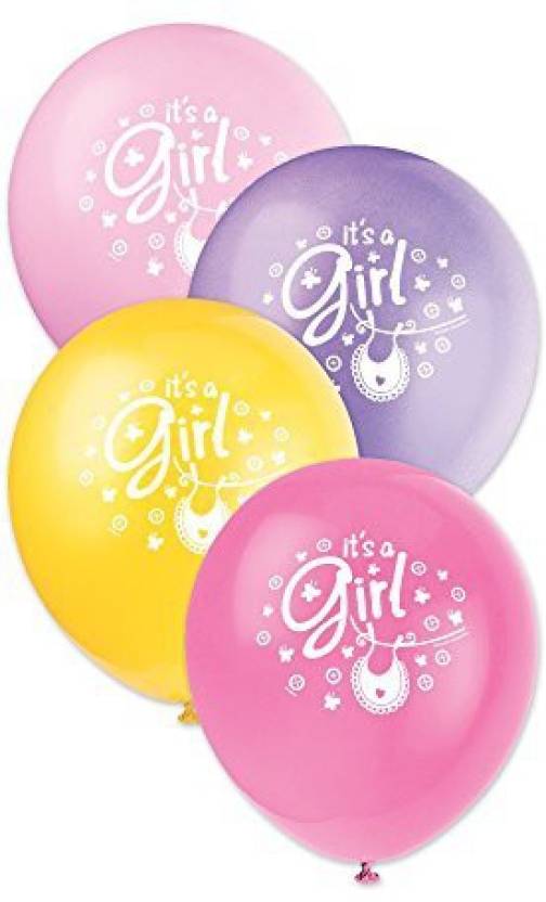 Unique 12 Latex Clothesline Girl Baby Shower Balloons 8ct 12