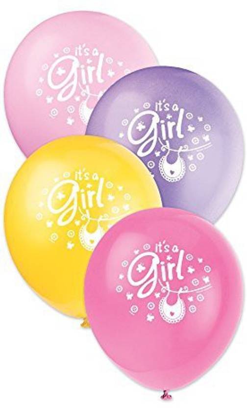 Unique 12 Latex Clothesline Girl Baby Shower Balloons 8ct 12