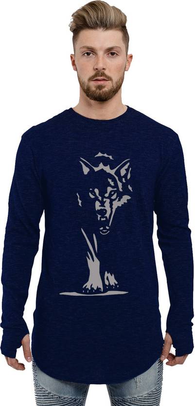Young Trendz Printed Men's Round Neck Dark Blue T-Shirt