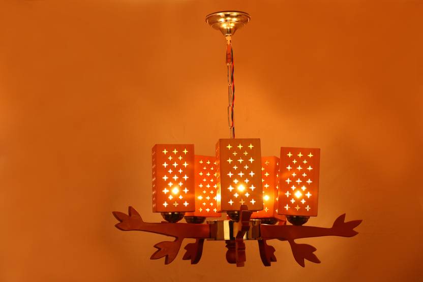 Afast Unique Design Wooden Chandelier With Engraved Colorful Lamp For Decoration Ceiling