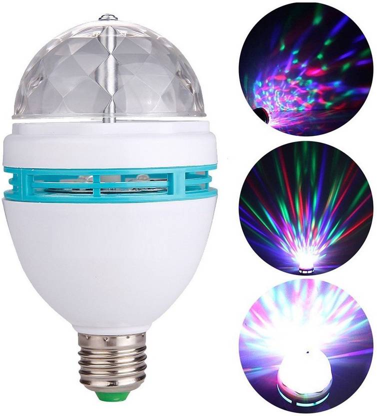 Vibex Auto Rgb Full Color Rotating Led Lamp Stage Light Torch 3w With E27 Base For Disco Dj Party Ktv Bars Club Single Ball Vibex Auto Rgb Full Color Rotating Led Lamp Stage Light Torch 3w With E27 Base