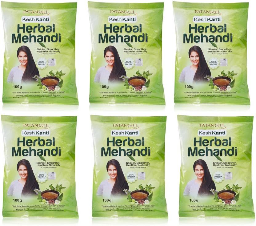 PATANJALI Herbal Mehandi Hair Color (Pack of 6) , Black Price in India, Buy PATANJALI Herbal