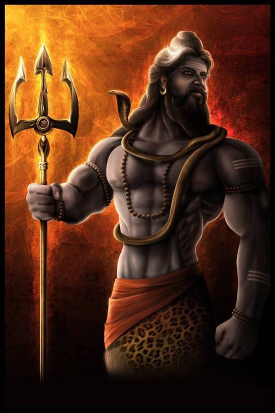 Kumkumarts Lord Shiva Animated Wall Strick Poster 12 X 18 Inch Hd