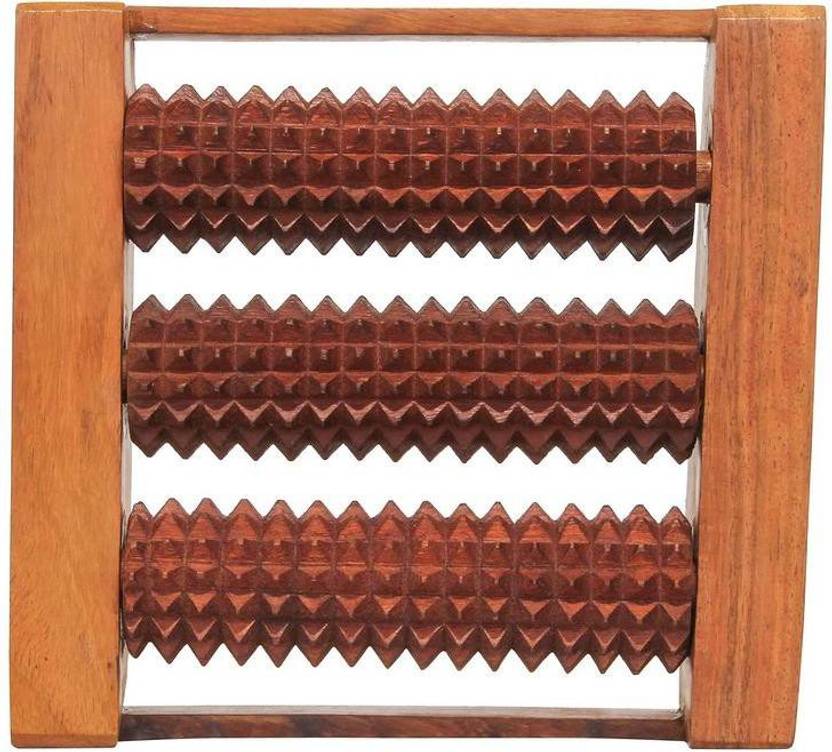 Craft Art India Brown Wooden Roller Foot Massager For Stress Craft Art India Brown Wooden Roller Foot Massager For Stress Acupressure Feet Care