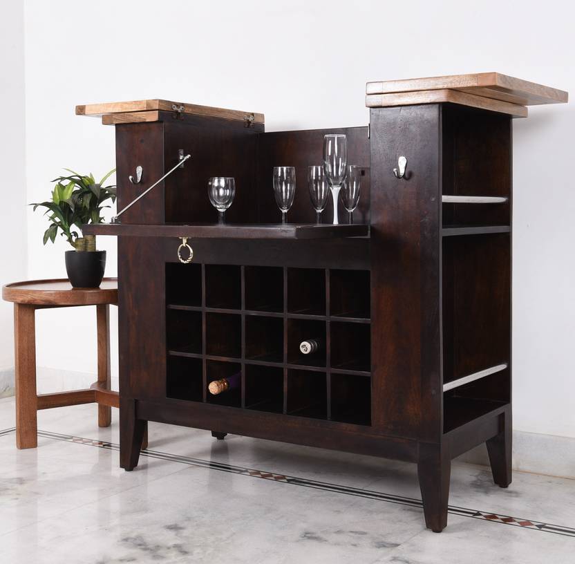 Home Edge Orbin Solid Wood Bar Cabinet Price In India Home Edge Orbin Solid Wood Bar Cabinet Finish Color Teak And Natural