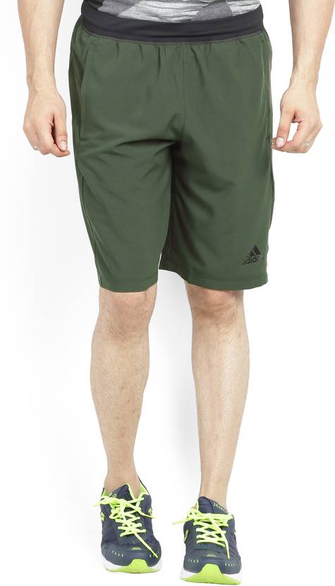 Adidas Solid Men's Dark Green Bermuda Shorts