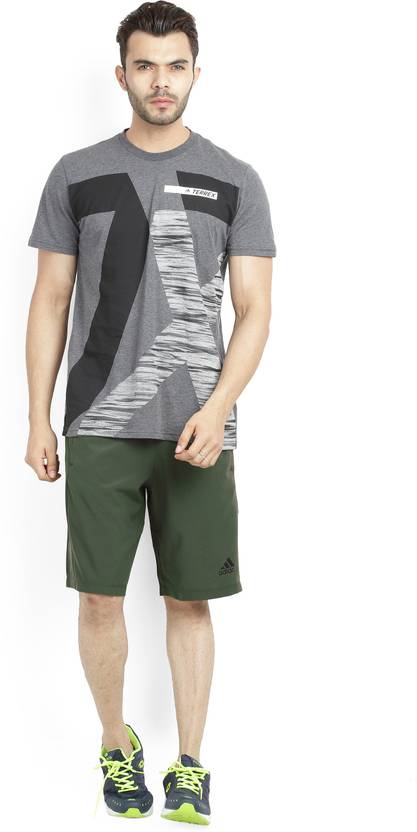 Adidas Solid Men's Dark Green Bermuda Shorts