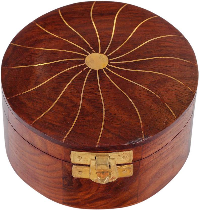 Craft Art India Handmade Small Round Shape Decorative Wooden Jewellery