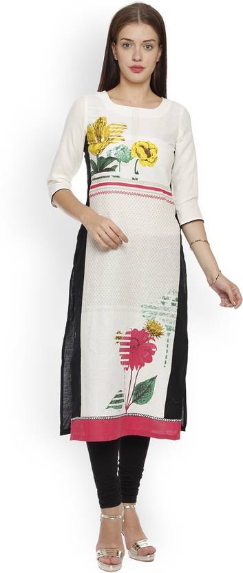 W Solid Women Straight Kurta