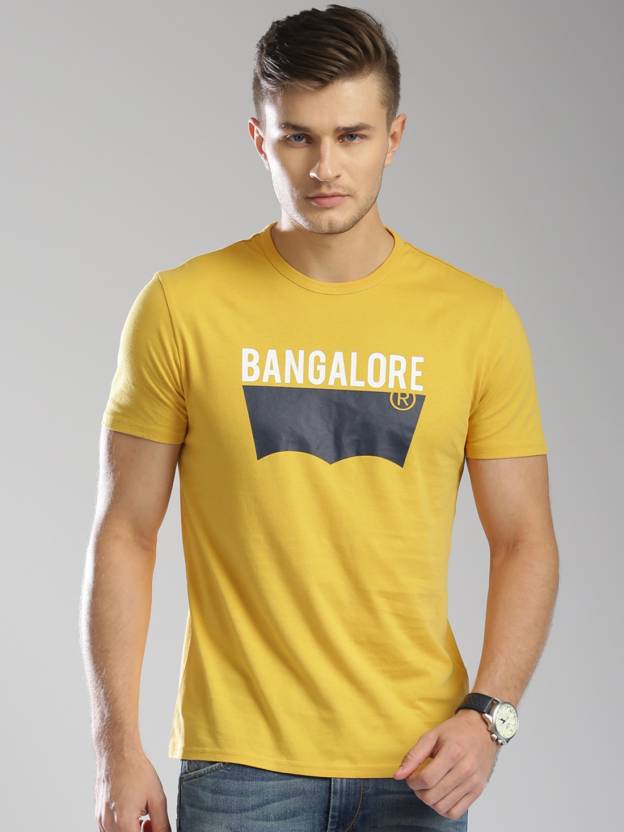 LEVI'S Graphic Print Men Round Neck Yellow T-Shirt - Buy Mustard LEVI'S  Graphic Print Men Round Neck Yellow T-Shirt Online at Best Prices in India  