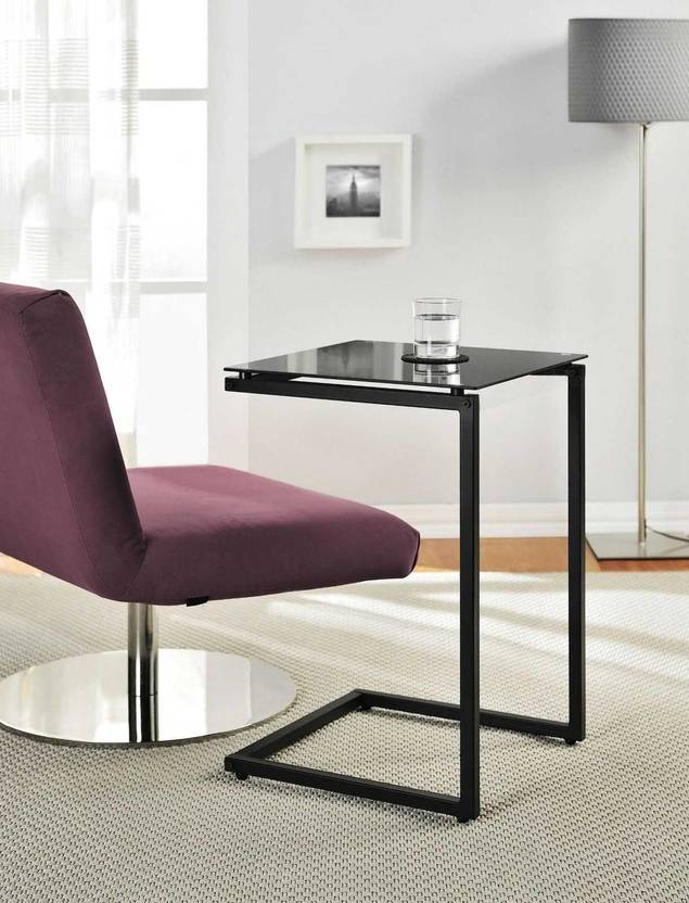 T2a Glass Top Sofa Side Table In India T2a Glass Top Sofa Side Table Finish Color Black