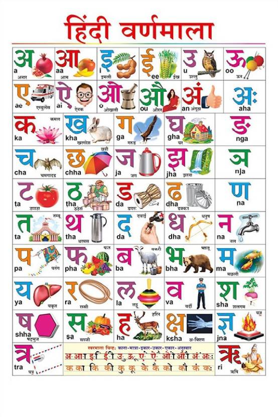 hindi varnmala chart kids learning wall chart hindi