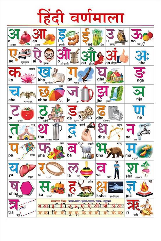 hindi varnmala chart kids learning wall chart hindi alphabet for