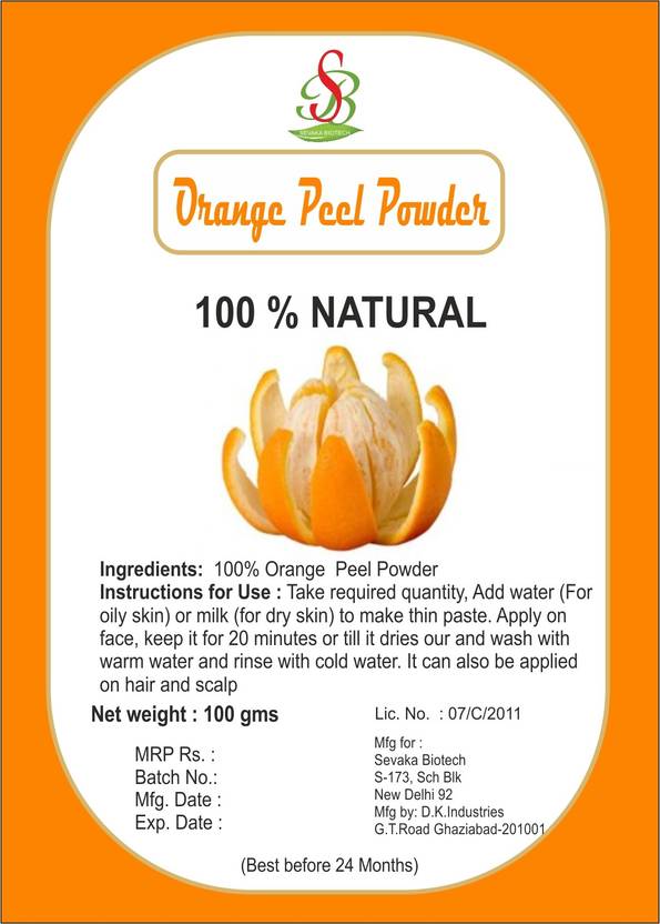Sevaka Biotech Orange Peel Powder Hair Color Price In India Buy