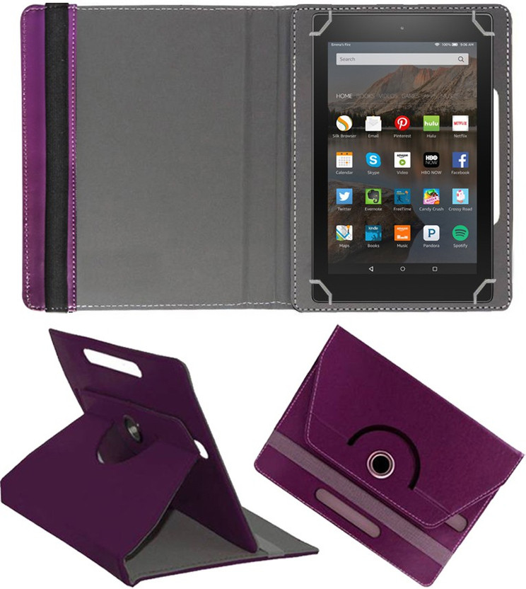 Fastway Book Cover for Kindle All New Fire Hd 8 Designer Rotating Case(Purple, Cases with Holder, Artificial Leather, Pack of: 1)