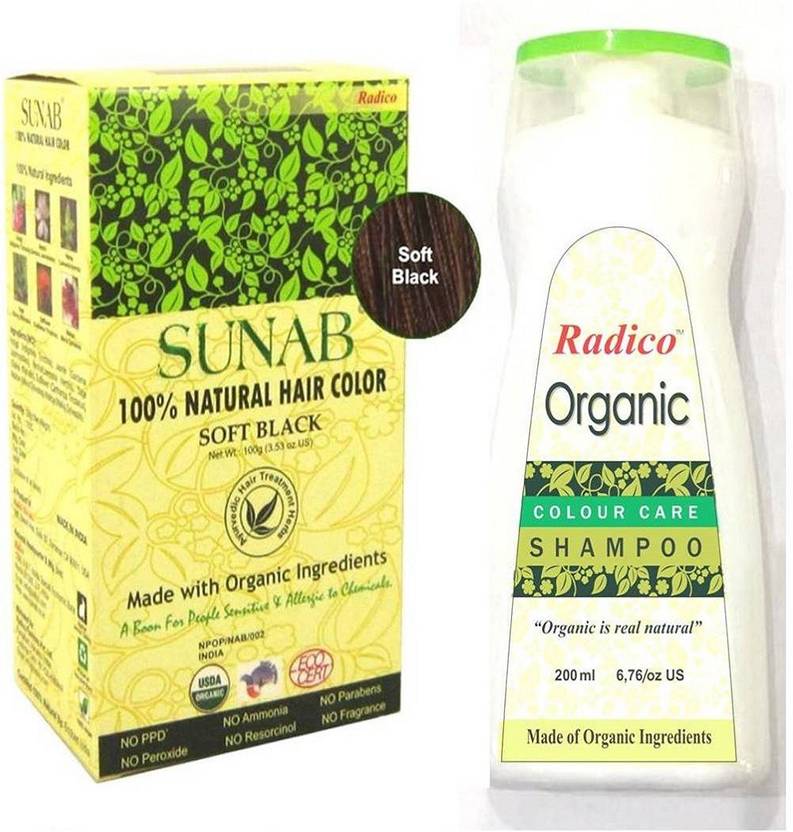 Radico Sunab 100 Usda Certified Organic Hair Color Soft Black
