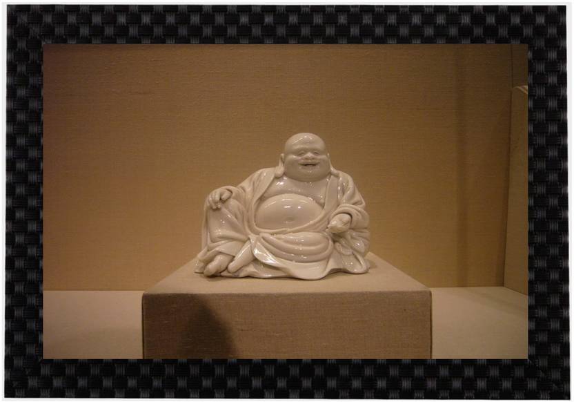 Mlh Handicraft Laughing Buddha Matt Textured Effects Framed