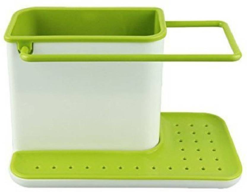 Mayatra S 3 In 1 Kitchen Sink Organizer For Dishwasher Liquid Brush Cloth Soap Sponge Etc Holder