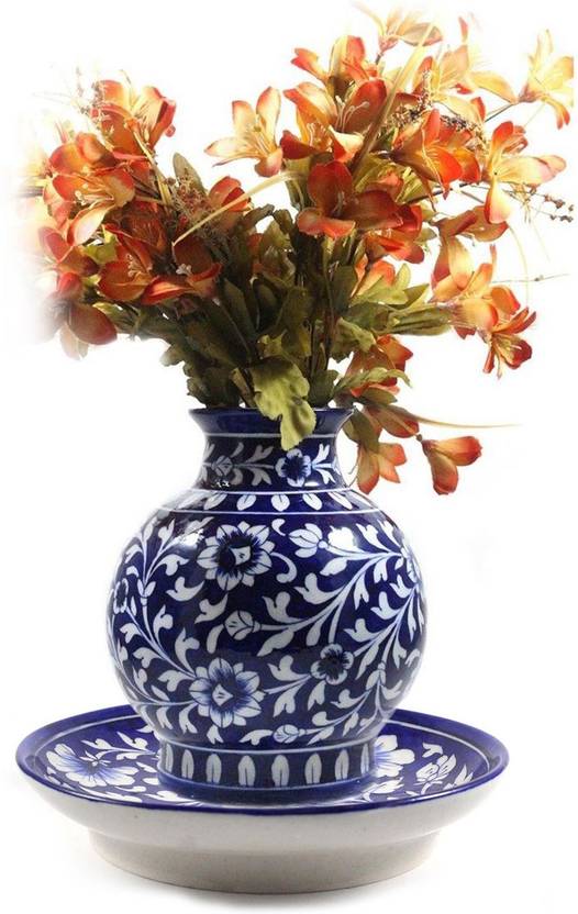 India Meets India Blue Pottery Handmade Ceramic Floral Design