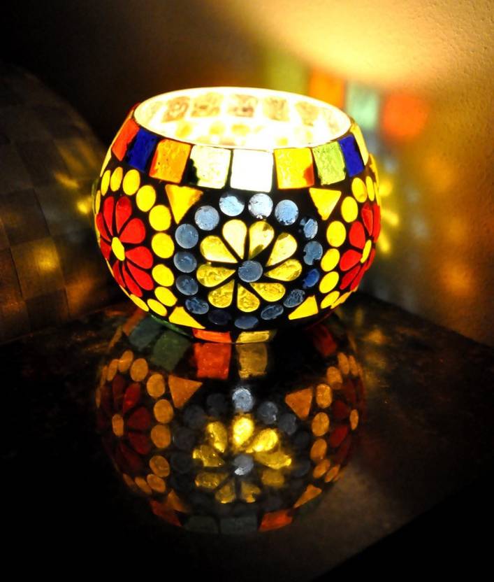 Brothers Creation Home Décor Night Light Decorative Candle Stand Brothers Creation Home Décor Night Light Decorative Candle Stand Glass Tealight Holder Pack Of 1