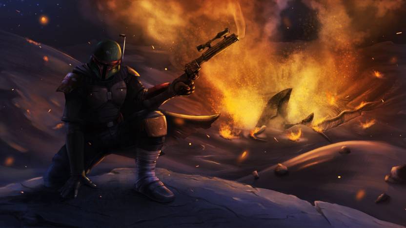 Akhuratha Wall Poster Star Wars Boba Fett Artwork Concept