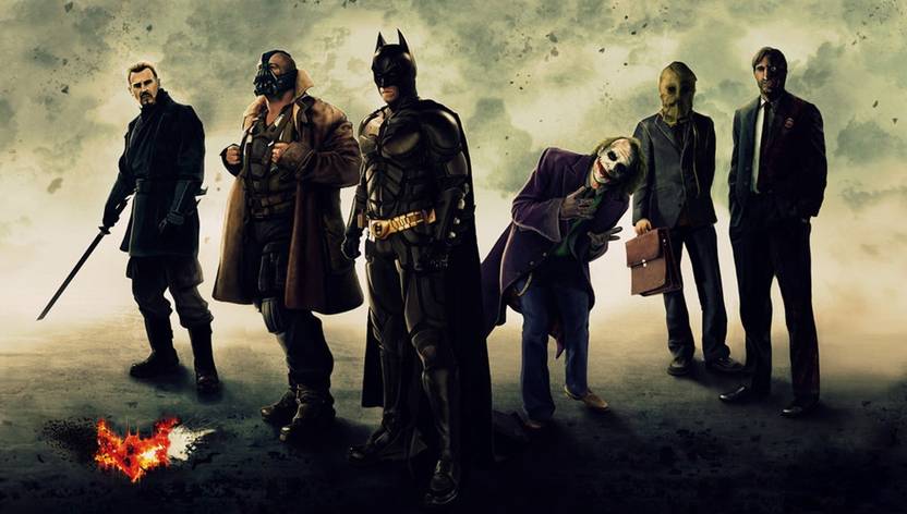 Akhuratha Wall Poster Batman Bane Joker Heath Ledger Paper