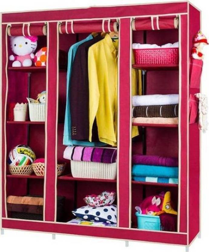Sunrise Triple Door Carbon Steel Collapsible Wardrobe Price In
