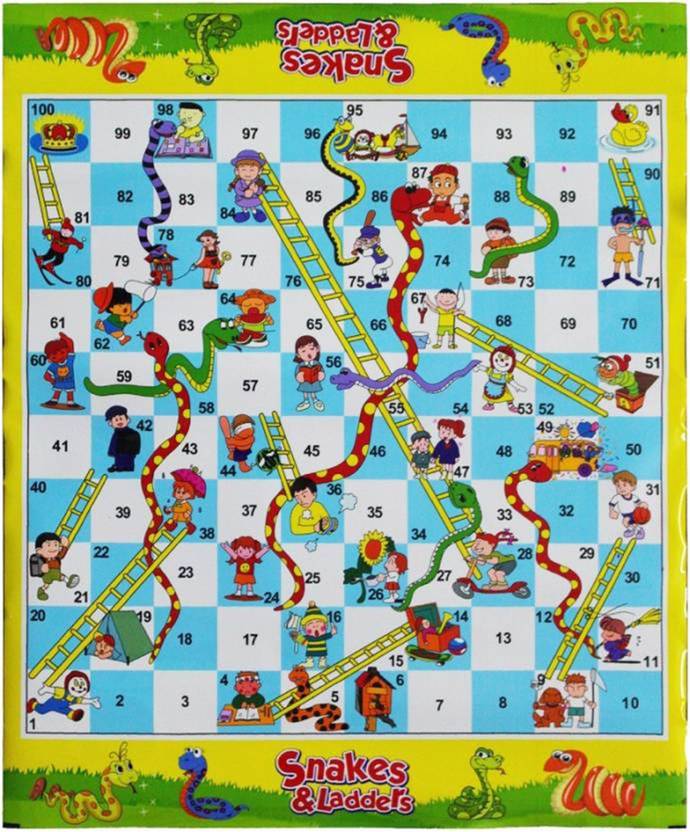 Akshat Snakes Ladders Play Mat Board Game Board Game Snakes