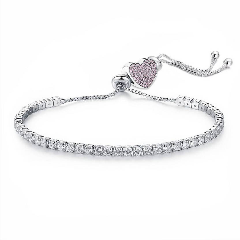 Jewels Galaxy Alloy Crystal Rhodium Tennis Bracelet Jewels Galaxy Alloy Crystal Rhodium Tennis Bracelet