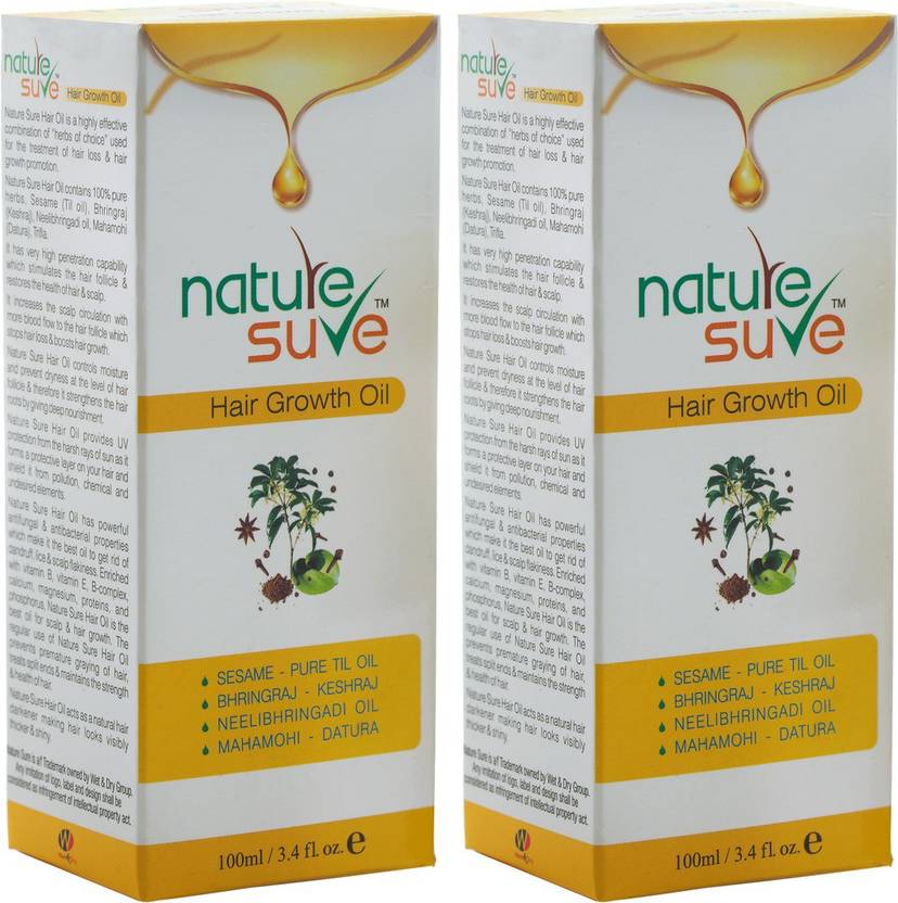 Nature Sure 2 Packs Of Hair Growth Oil 100ml Promotes Hair