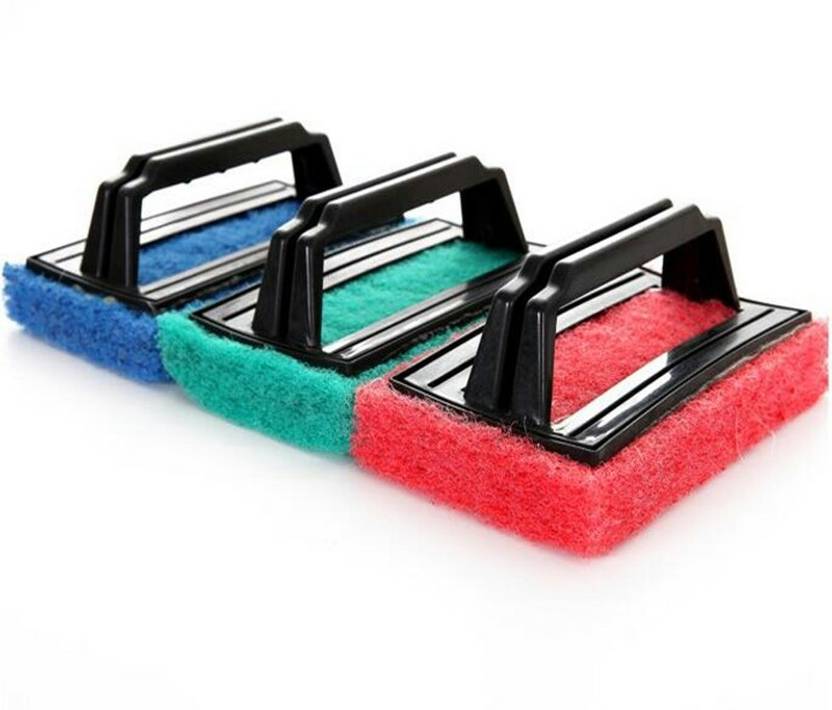 dannu SCRUB PAD CLEANING FOR TILES ,BASIN,SCRUBBER WITH HANDLE (SET OF